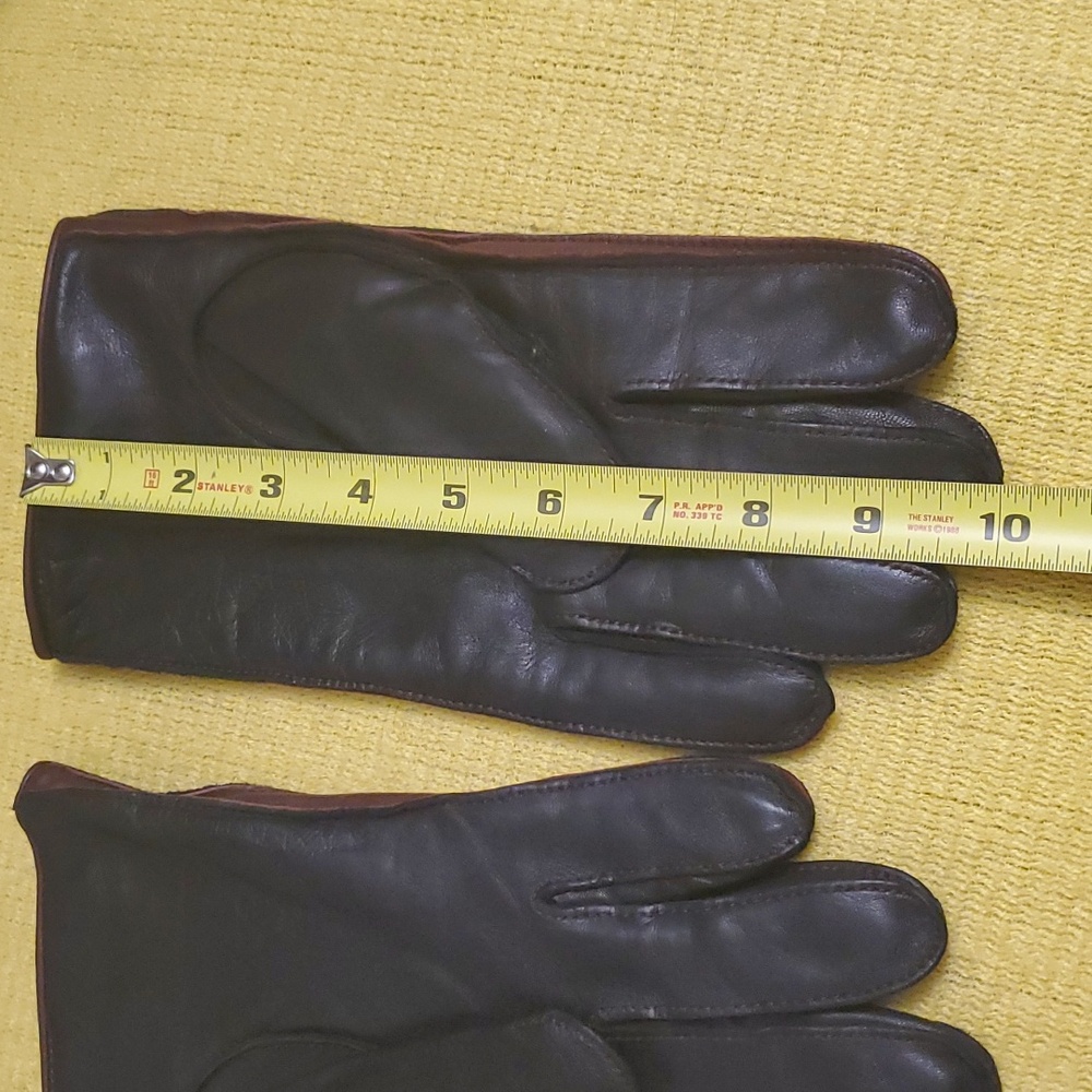Mens FOWNES Leather groves,Black and Red - Picture 7 of 7